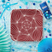 ブルゴーニュのクリーム抽象芸術フローラの葉の植物性p ペーパープレート (パーティー)