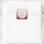 ブルゴーニュのグラデーションと金ゴールドありがとうステッカー スクエアシール (バッグ)