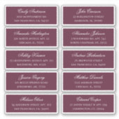 ブルゴーニュのゲストの名前と住所。発送ラベル シール (正面)