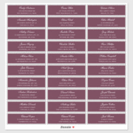 ブルゴーニュのゲストの名前と住所。発送ラベル シール