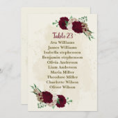 ブルゴーニュのシャンパンの花シーティングチャートカード 招待状 (正面/裏面)