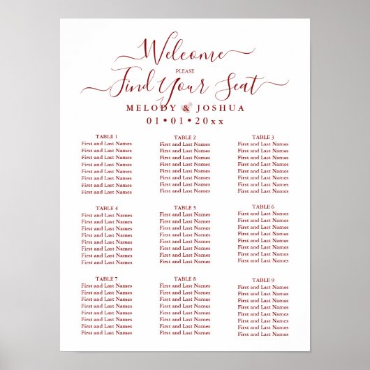 ブルゴーニュのシーティングチャート|ダイアカラー ポスター (正面)