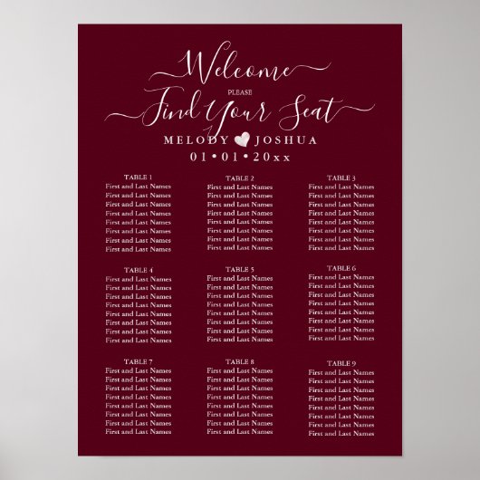 ブルゴーニュのシーティングチャート|ダイアカラー ポスター (正面)