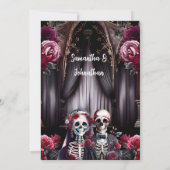 ブルゴーニュのスケルトン新郎新婦の司教堂 招待状 (裏面)