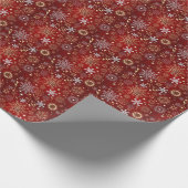ブルゴーニュのスターかわいらしパターンのクリスマス、30" x 6' ラッピングペーパー (角)