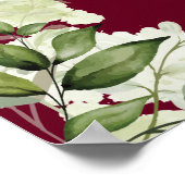 ブルゴーニュのストリングライト結婚フローラの歓迎 ポスター (角)