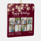 ブルゴーニュのストリングライト8フォトホリデー セラミックオーナメント (右)