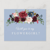 ブルゴーニュのダスティブルーは私のフローラルカード インビテーションポストカード (正面)