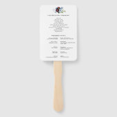 ブルゴーニュのダスティブルーウェディングプログラムハンドファン ハンドファン (裏面)