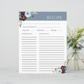 ブルゴーニュのダスティブルーエレガントレシピカード (スタンド正面)