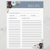 ブルゴーニュのダスティブルーエレガントレシピカード (正面)