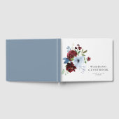 ブルゴーニュのダスティブルーフローラ結婚のゲストブック ゲストブック (全面)