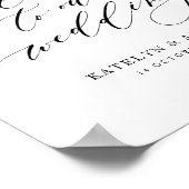 ブルゴーニュのダスティブルーフローラ結婚歓迎サイン ポスター (角)