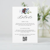 ブルゴーニュのダスティブルーフローラ結婚詳細カード エンクロージャーカード (スタンド正面)