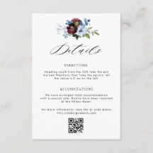 ブルゴーニュのダスティブルーフローラ結婚詳細カード