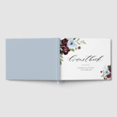 ブルゴーニュのダスティブルー結婚のゲストブック ゲストブック (全面)