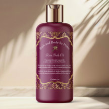 ブルゴーニュのダマスク&金ゴールドフォイル石鹸&化粧品ラベル