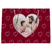 ブルゴーニュのハート写真バレンタインデー ラージペーパーバッグ (正面)