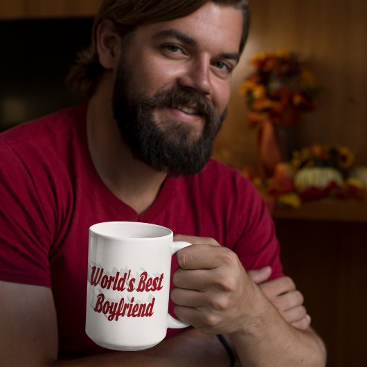 ブルゴーニュのハーフスクリプトを持つボーイフレンド ジャンボコーヒーマグカップ