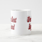 ブルゴーニュのハーフスクリプトを持つボーイフレンド ジャンボコーヒーマグカップ (正面)