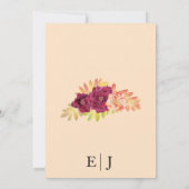 ブルゴーニュのバラボホ写真ウェディング日付を保存 セーブザデート (裏面)