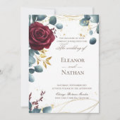 ブルゴーニュのバラモダンと結婚の 招待状 (正面)