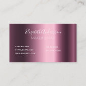 ブルゴーニュのバラ金ゴールドドリップのメイクアップヘア 名刺 (裏面)