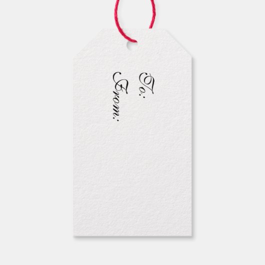 ブルゴーニュのバラ、パイン、ホリーのクリスマスフローラ ギフトタグ (裏面)