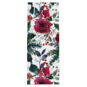 ブルゴーニュのバラ、パイン、ホリーのクリスマスフローラ ワインギフトバッグ (裏面)