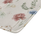 ブルゴーニュのバラ 青白の花 蝶 カッティングボード (角)
