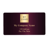 ブルゴーニュのビジネスのロゴ差出人住所出荷 ラベル (正面)