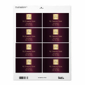 ブルゴーニュのビジネスのロゴ差出人住所出荷 ラベル (フルシート)