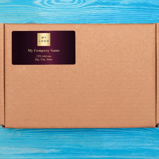 ブルゴーニュのビジネスのロゴ差出人住所出荷 ラベル