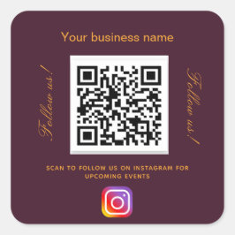 ブルゴーニュのビジネス名qrコードinstagram スクエアシール