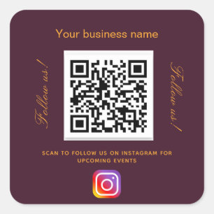 ブルゴーニュのビジネス名qrコードinstagram スクエアシール