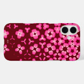 ブルゴーニュのピンクの白抽象芸術フローラ Case-Mate iPhoneケース (裏面 (横))