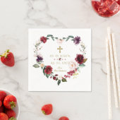 ブルゴーニュのピンクの花彼は復活金ゴールド復活祭 スタンダードカクテルナプキン (インサイチュ)