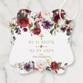 ブルゴーニュのピンクの花彼は復活金ゴールド復活祭 フェイバータグ (裏面)