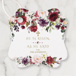 ブルゴーニュのピンクの花彼は復活金ゴールド復活祭 フェイバータグ