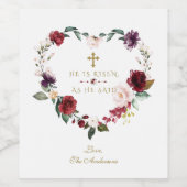 ブルゴーニュのピンクの花彼は復活金ゴールド復活祭 ワインラベル (シングルラベル)