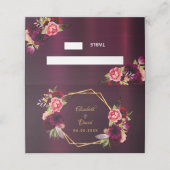 ブルゴーニュのピンクの花結婚はboho's プレイスカード (外部開封)