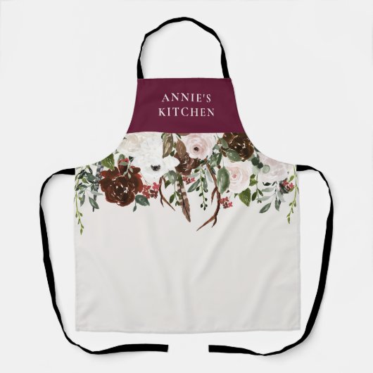 ブルゴーニュのフローラエレガントアントラーの植物のエプロン エプロン (正面)