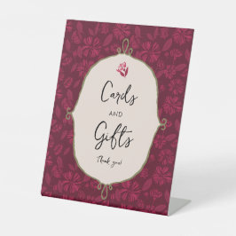 ブルゴーニュのフローラカードとギフト 台座サイン