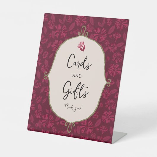 ブルゴーニュのフローラカードとギフト 台座サイン (正面)