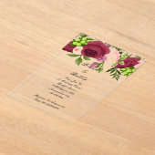 ブルゴーニュのフローラブライダルシャワー招待 アクリル招待状 (レイダウン)