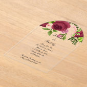 ブルゴーニュのフローラブライダルシャワー招待 アクリル招待状 (レイダウン)