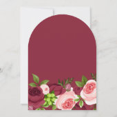 ブルゴーニュのフローラブライダルシャワー招待 招待状 (裏面)