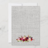 ブルゴーニュのフローラメイスンの瓶の赤ちゃんシャワーの招待状 招待状 (裏面)