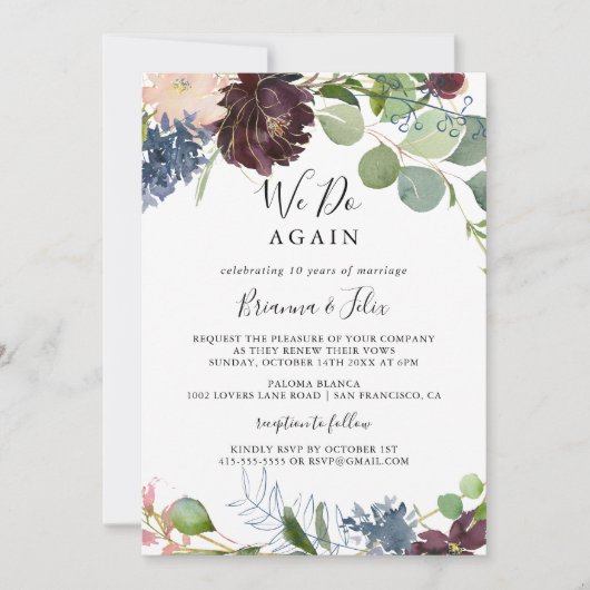 ブルゴーニュのフローラ緑我々は再び再生を誓う 招待状 (正面)