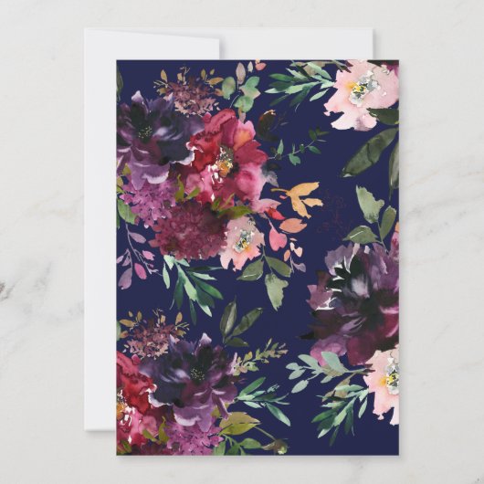 ブルゴーニュのブライダルシャワーへの招待 招待状 (裏面)